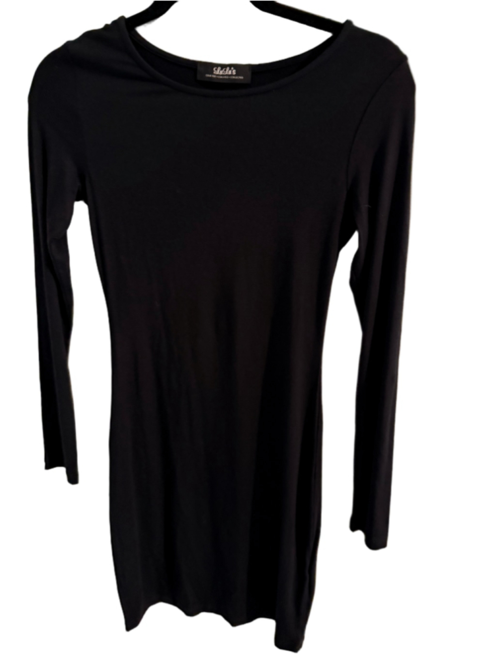 Lulu’s Little Black Dress – Long Sleeve Bodycon Mini Dress – Size S
